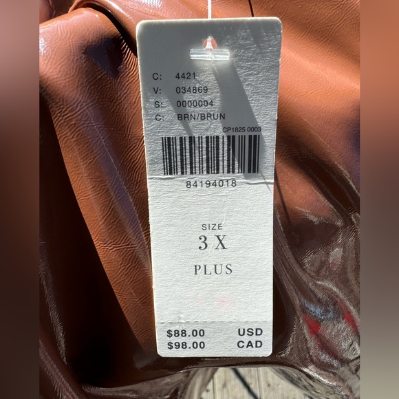 NWT ANTHROPOLOGIE PATENT FAUX-LEATHER BANDEAU TOP 3X - Picture 7 of 7